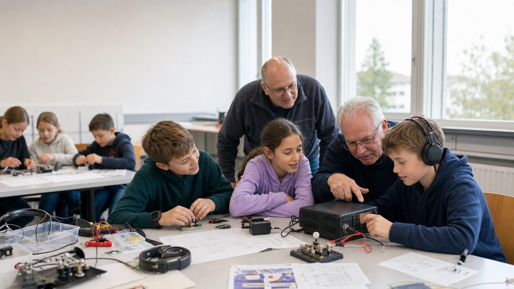 Kinder lernen Amateurfunk und Elektronik bei einer Ferienpass-Aktivität kennen