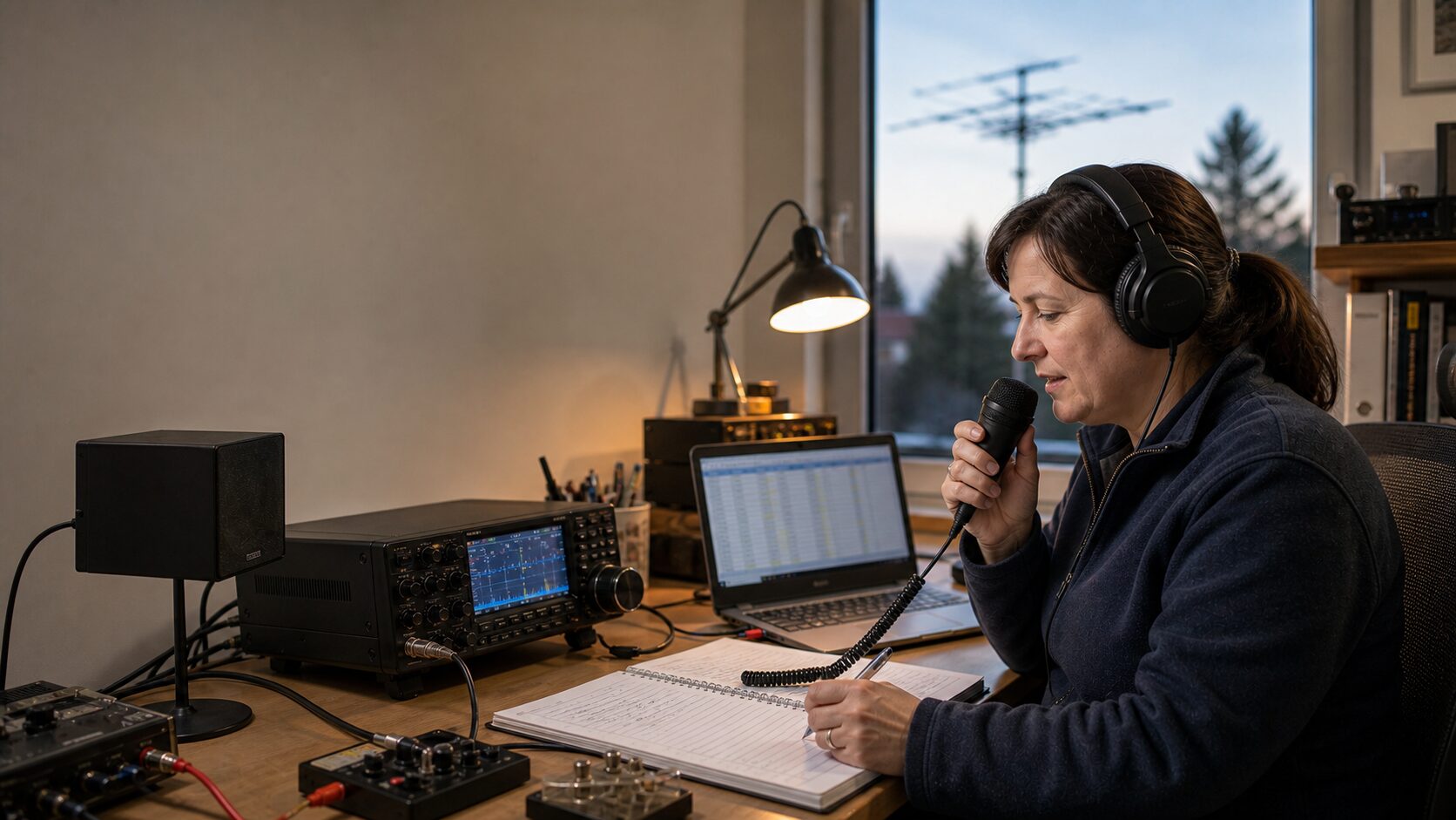 Funkamateurin betreibt eine Station beim Swiss Activity Contest