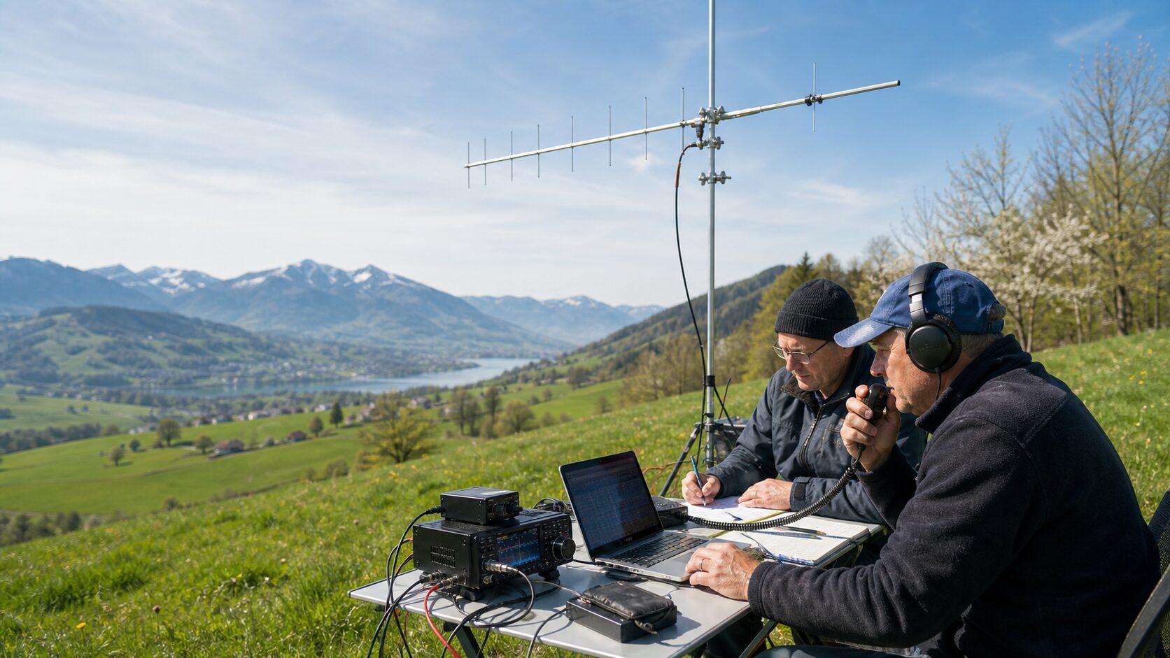 Spring portable VHF UHF contest station in Switzerland